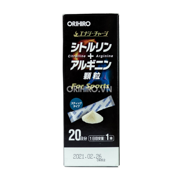 Bột tăng cơ cho người tập thể thao Citrulline + Arginine/ Granules Orihiro 20 gói