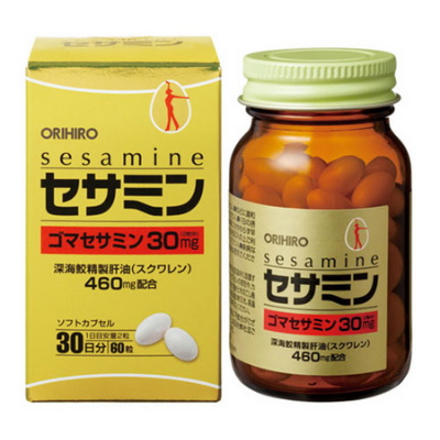 Viên uống bổ sung Sesamin và Squalene hỗ trợ tim mạch Orihiro 60 viên