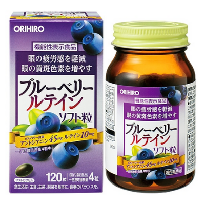 Viên uống bổ mắt việt quất Blueberry Orihiro 120 viên