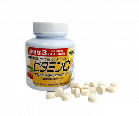 Viên nhai bổ sung Vitamin C Orihiro Most Chewable 180 viên