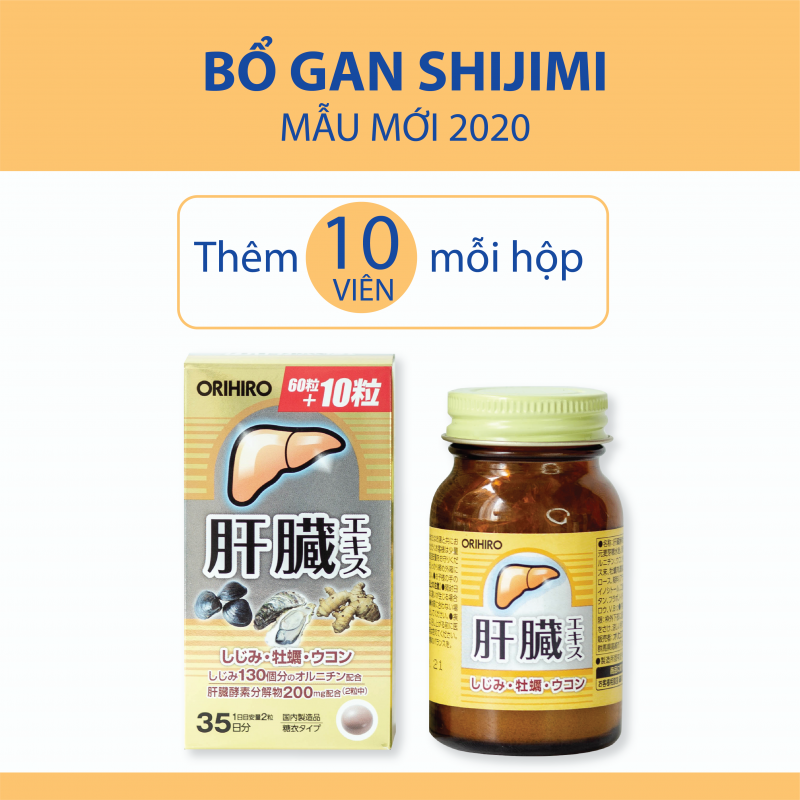 Thuốc bổ gan Nhật chất lượng - Viên uống bổ gan Shijimi Orihiro 70 viên