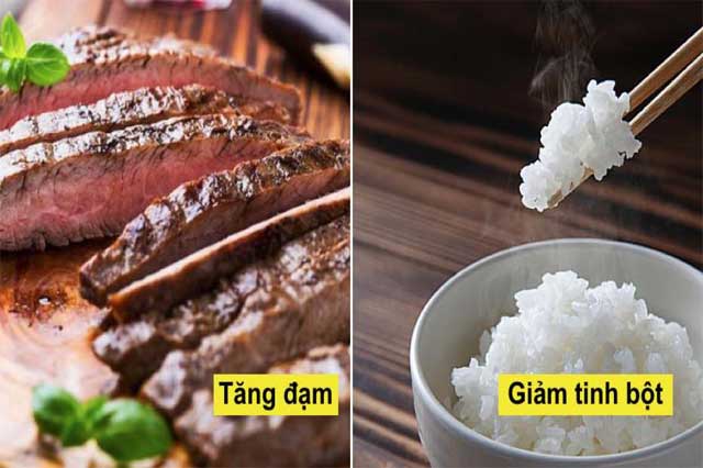 Cắt giảm lượng tinh bột và tăng đạm