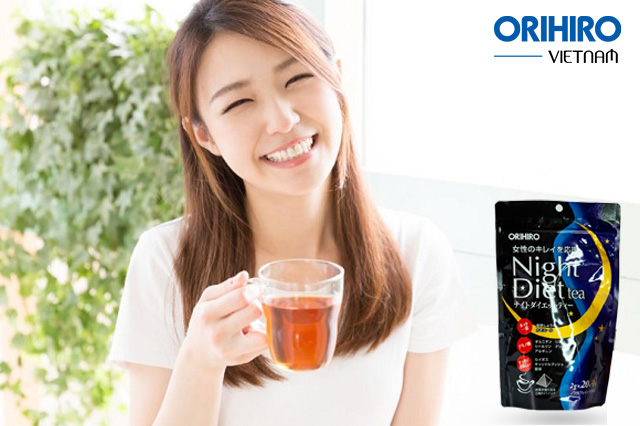 Cách uống trà giảm cân Night Diet Tea Orihiro 24 gói hiệu quả