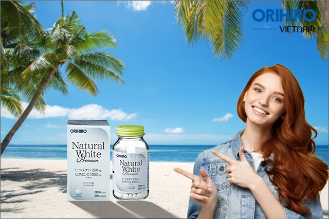 Viên uống Natural White Premium cải thiện da xỉn màu sau khi đi biển