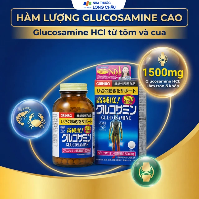 Bản nâng cấp viên uống bổ xương khớp Glucosamine Orihiro 900 viên