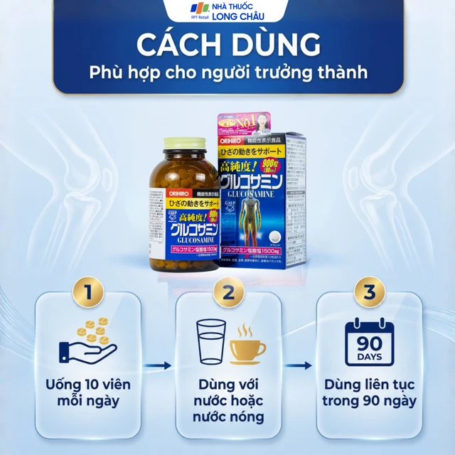 Bản nâng cấp viên uống bổ xương khớp Glucosamine Orihiro 900 viên