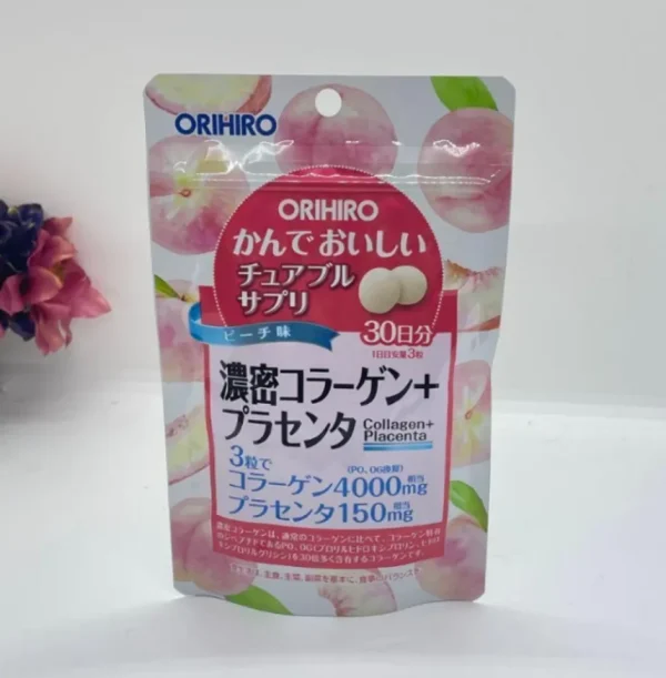 Sản phẩm Viên nhai Collagen + Placenta Orihiro túi 90 viên