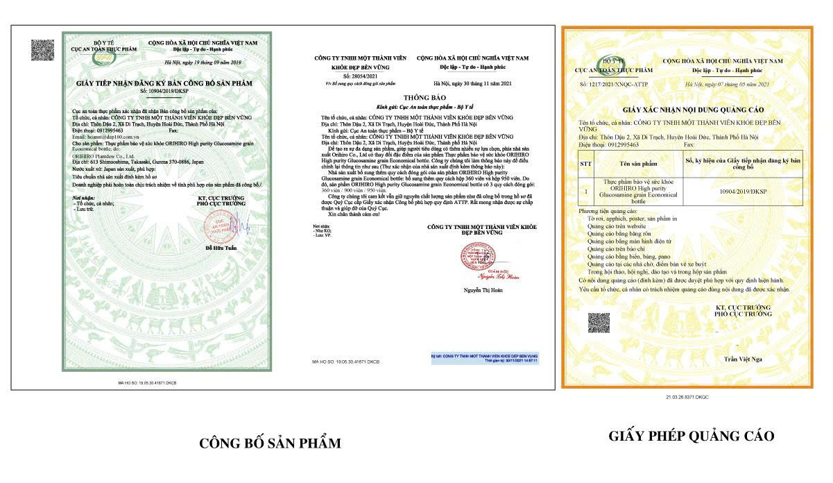 Giấy công bố sản phẩm và Giấy phép quảng cáo 